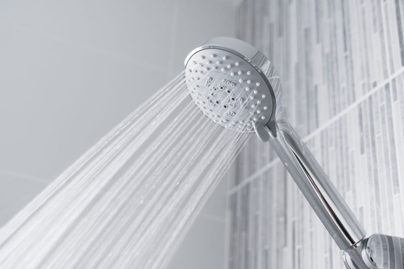 Rain Shower Head in a Minimalist Bathroom